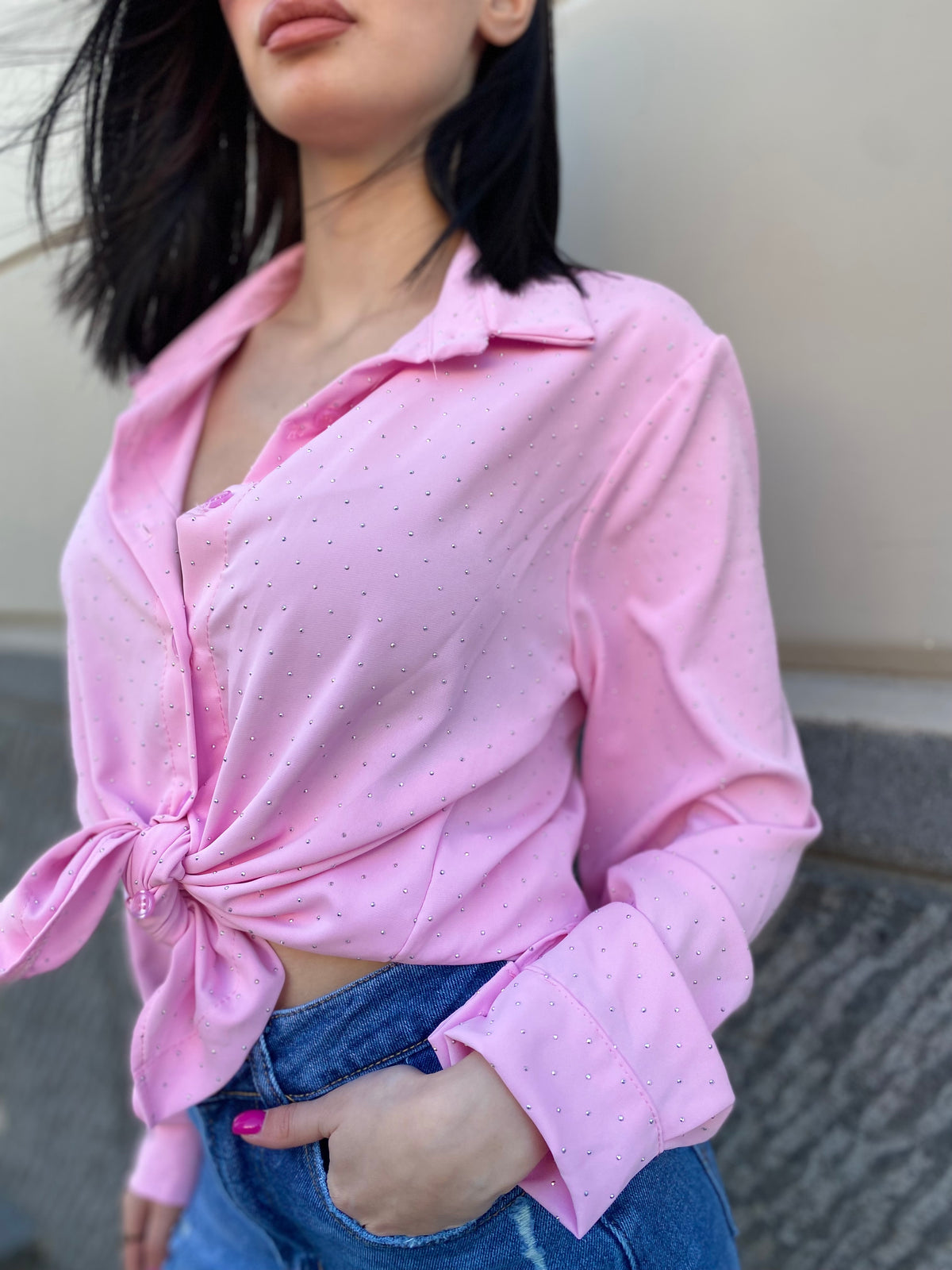 Camicia con brillantini (4 colori)